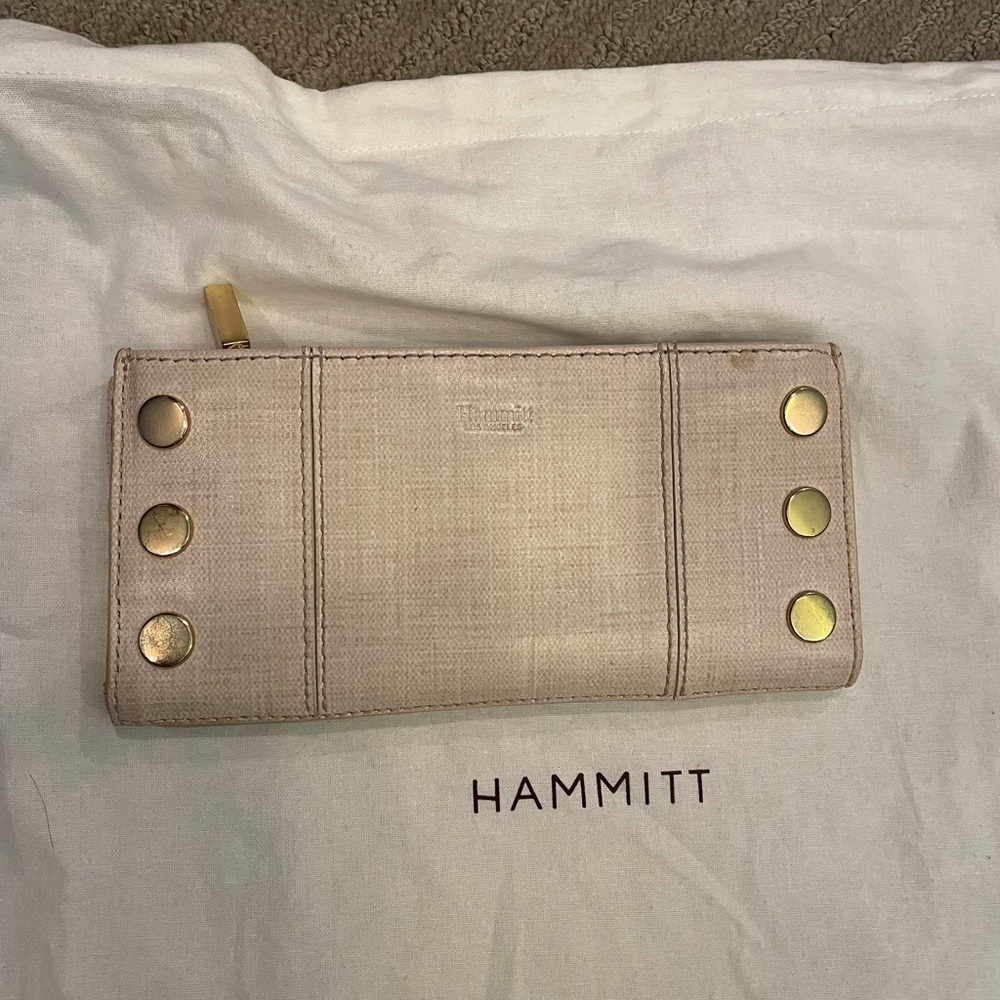 Hammitt Beige Wallet with Gold Studs